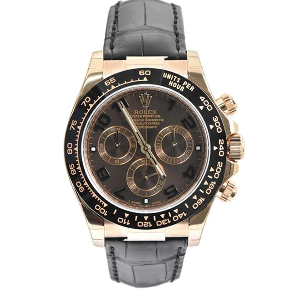 2016 Rose Gold Rolex Daytona Chocolate Dial Oysterflex Watch 116515 B+P Box/Papers