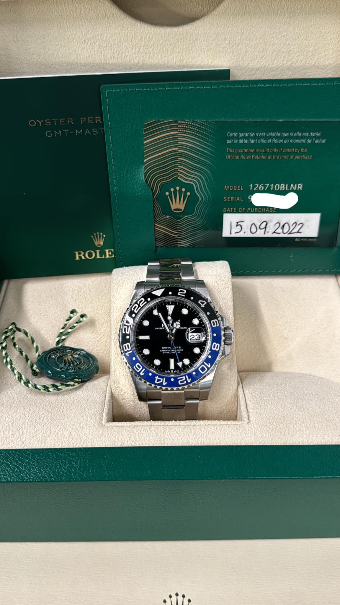 2022 Rolex GMT-Master II Ref 126710BLNR Batman Oyster Bracelet Box + Papers