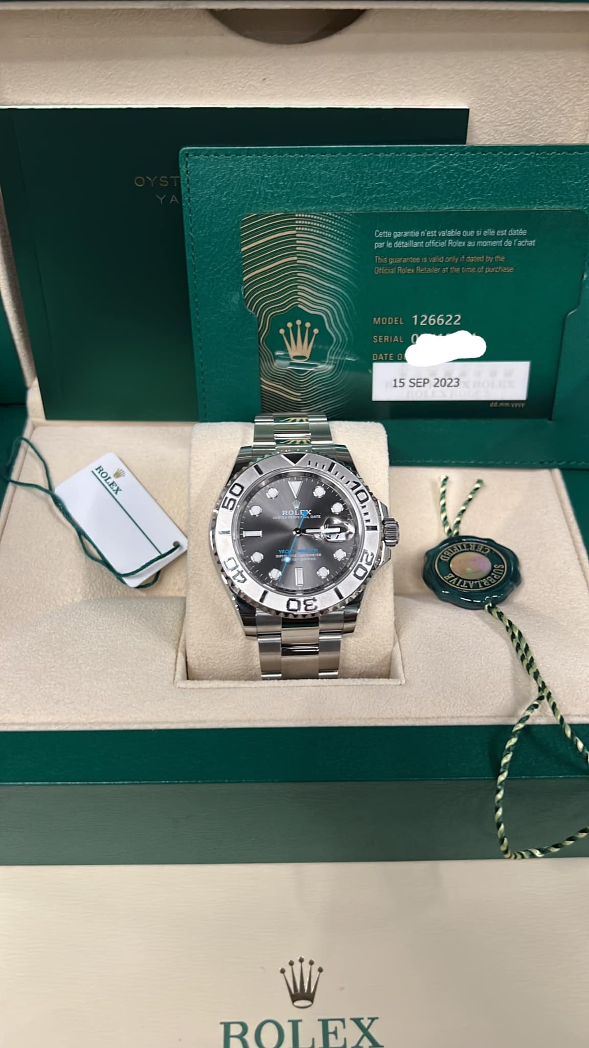 ROLEX Yacht-master 40 126622 Rhodium DIAL WITH OYSTER BRACELET BOX + PAPERS