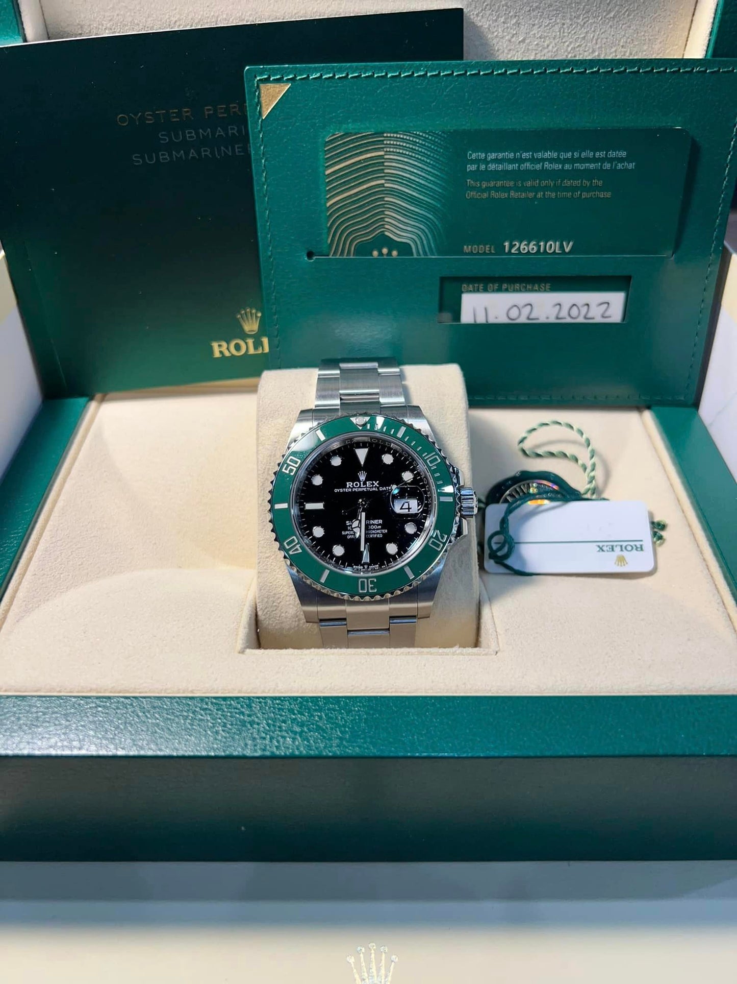ROLEX SUBMARINER DATE 126610LV STARBUCKS 41MM GREEN BEZEL BOX + PAPERS