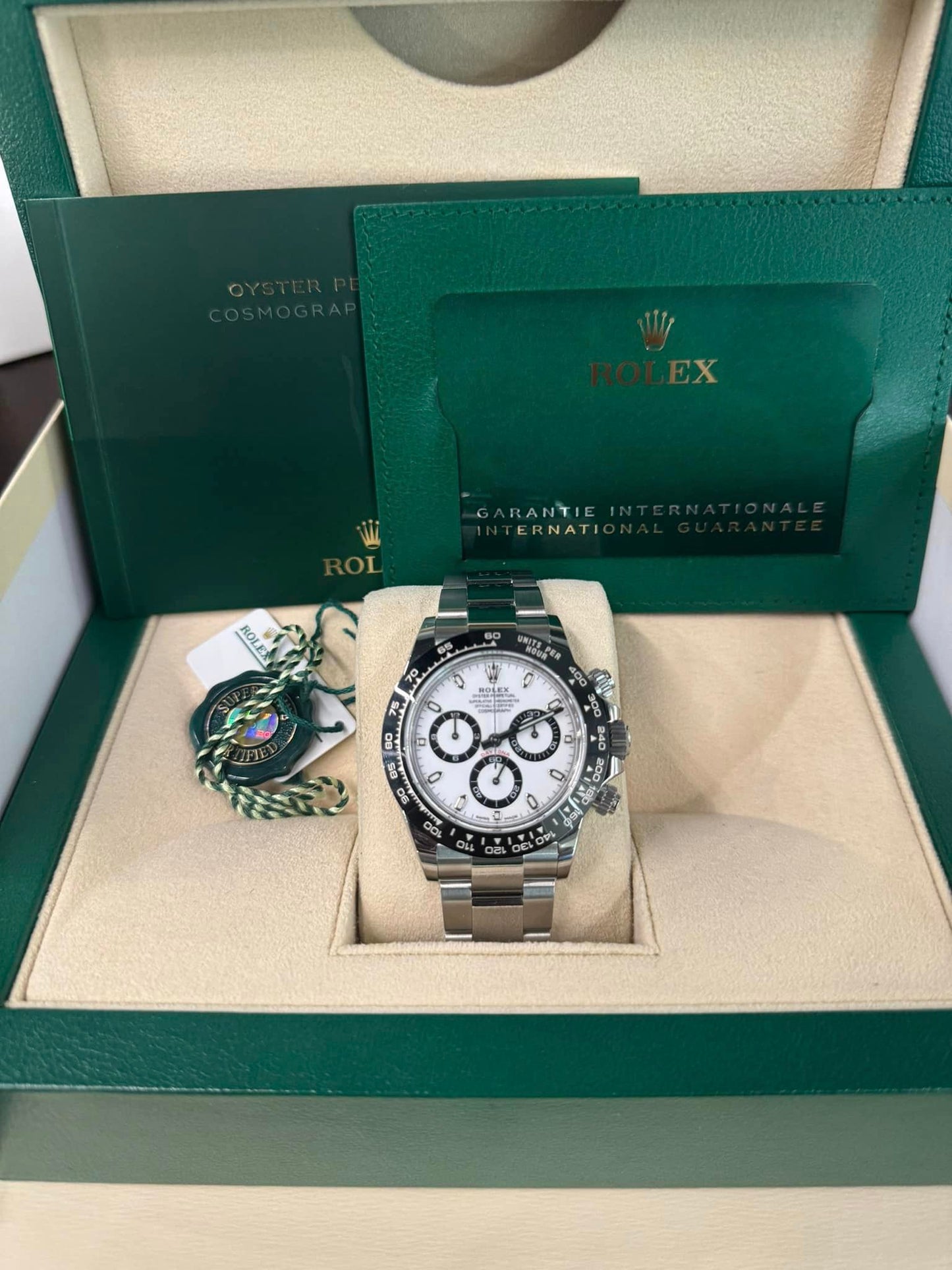 2021 Rolex White Ceramic Daytona Steel 40mm 116500LN Box + Papers