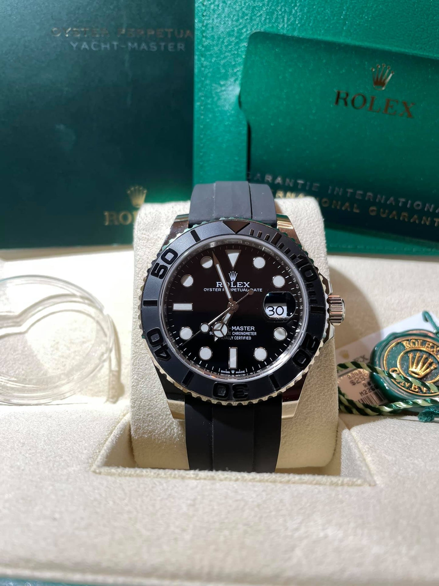 2021 NEW PAPERS Rolex Yacht-Master 18K White Gold Oysterflex 42mm 226659 B+P