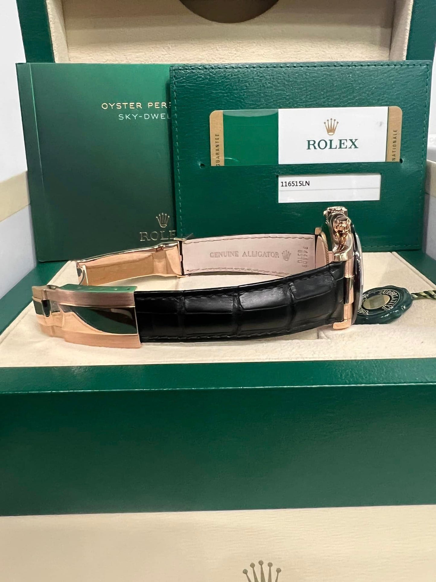 2016 Rose Gold Rolex Daytona Chocolate Dial Oysterflex Watch 116515 B+P Box/Papers