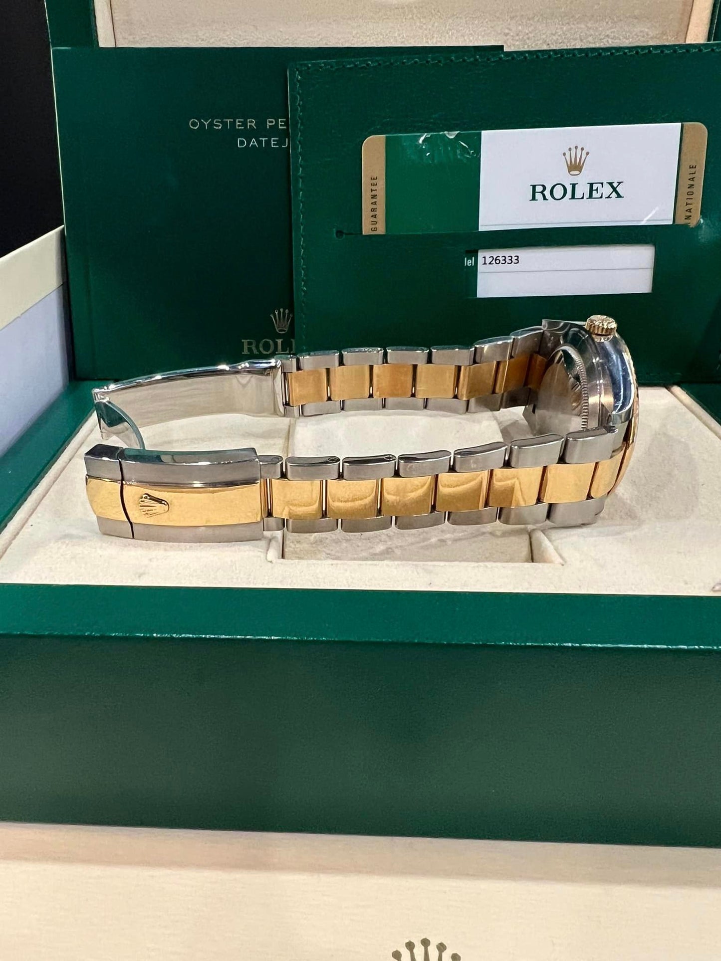 MINT 2020 PAPERS Rolex DateJust 41 Black Stick Dial 18K Gold 41mm Oyster 126333 B+P