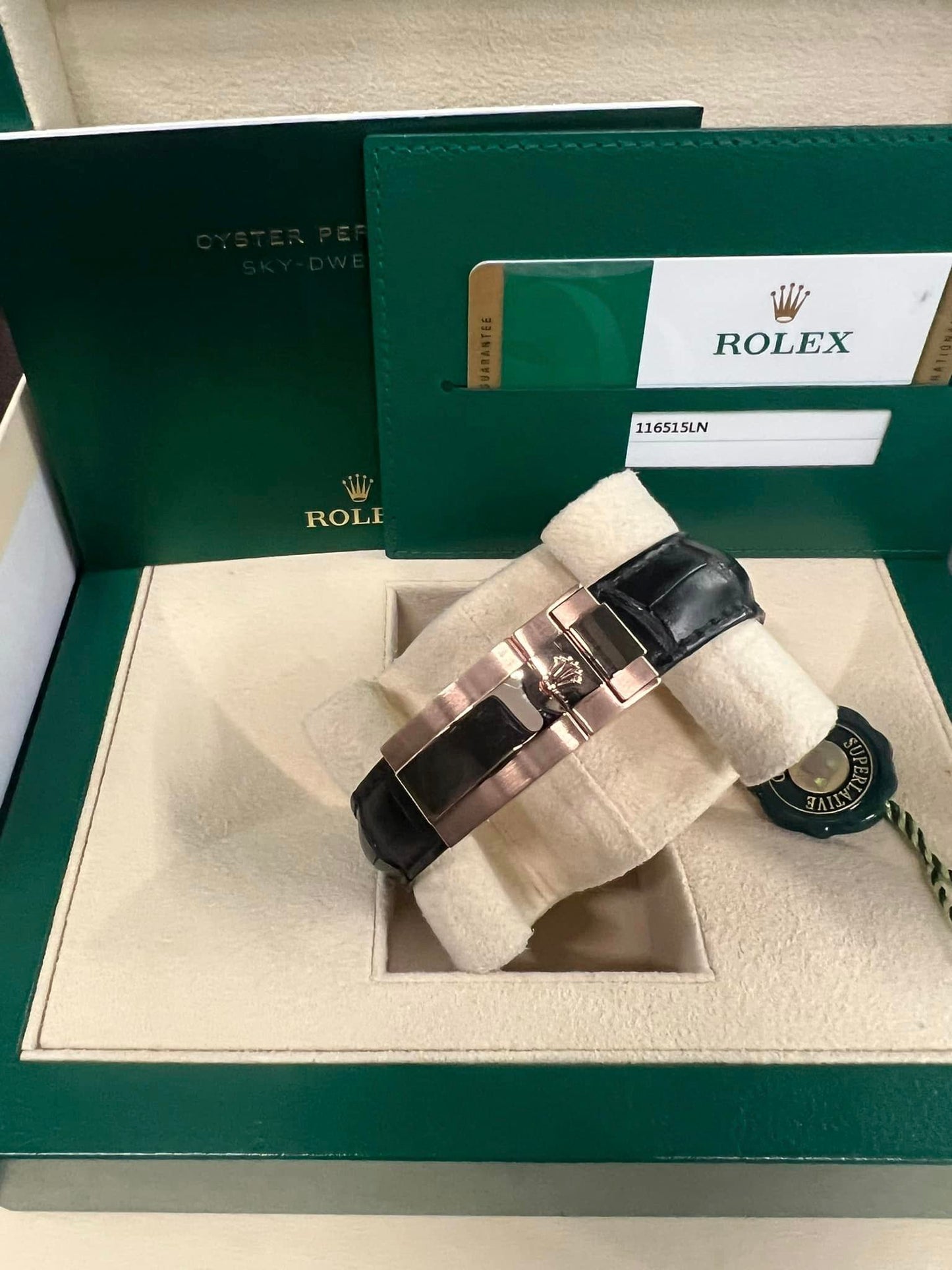 2016 Rose Gold Rolex Daytona Chocolate Dial Oysterflex Watch 116515 B+P Box/Papers