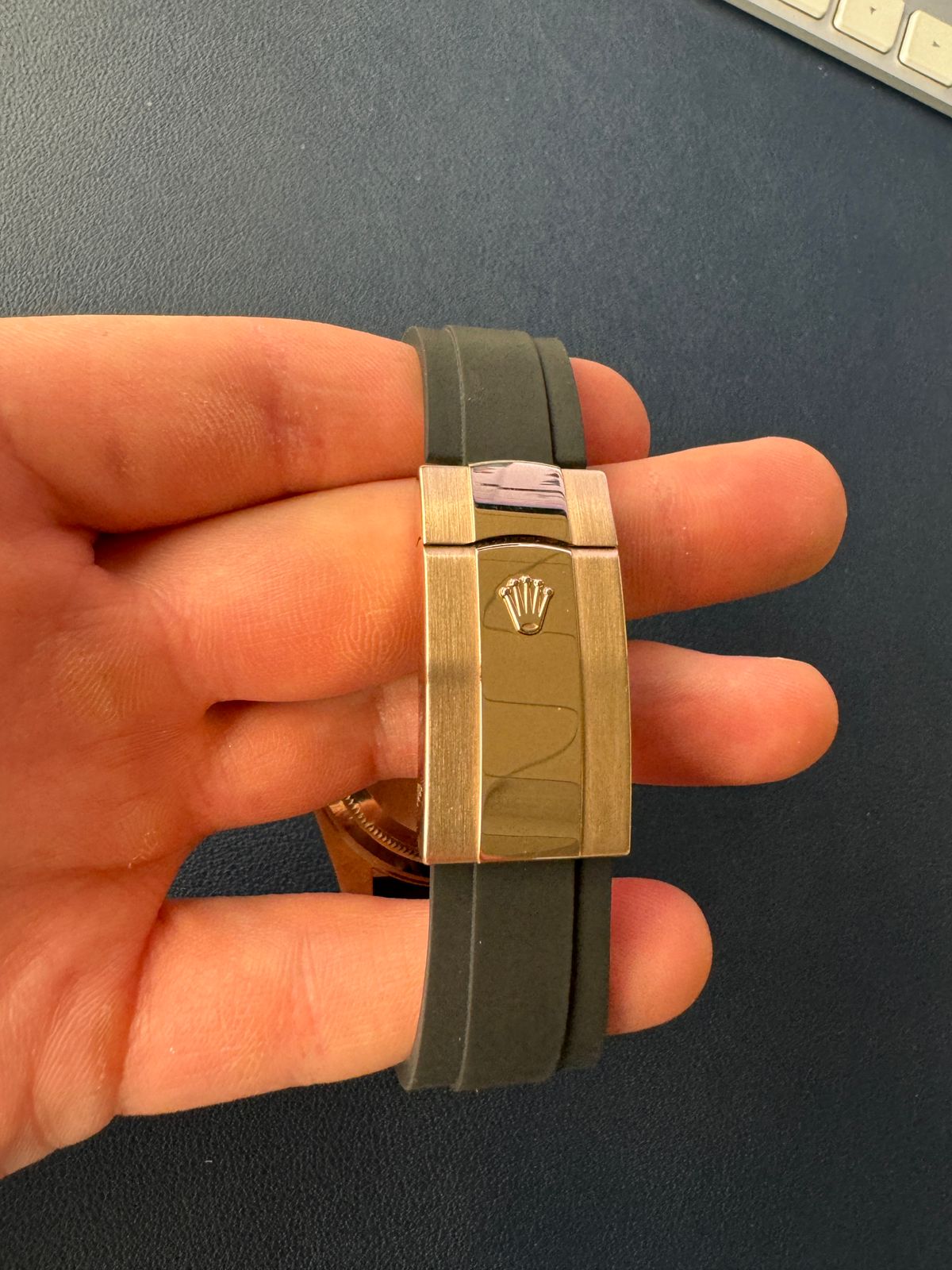 ROLEX ROSE GOLD OYSTERFLEX SKY-DWELLER 326235 42MM RHODIUM DIAL Box +Papers