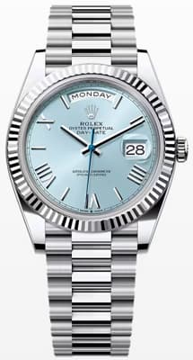 Rolex Day-Date 40 Platinum "Ice Blue"