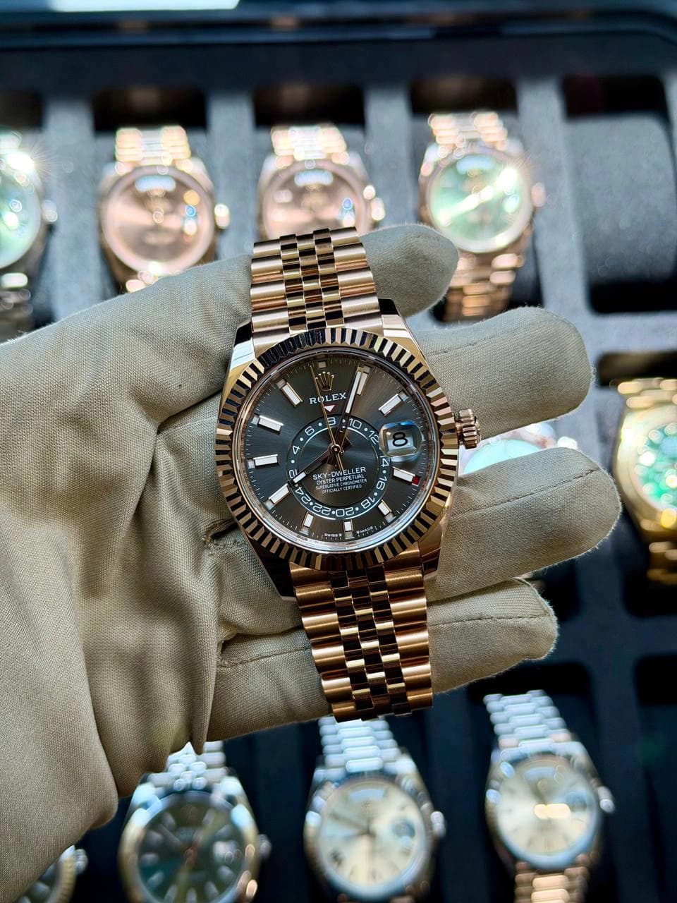 Rolex Rose Gold Sky-Dweller "Slate Jubilee"