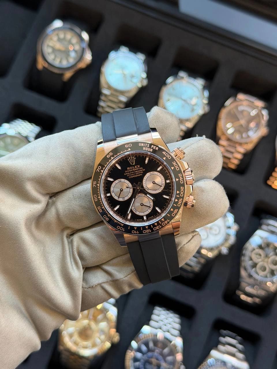 Rolex Rose Gold Daytona Oysterflex "Black dial"