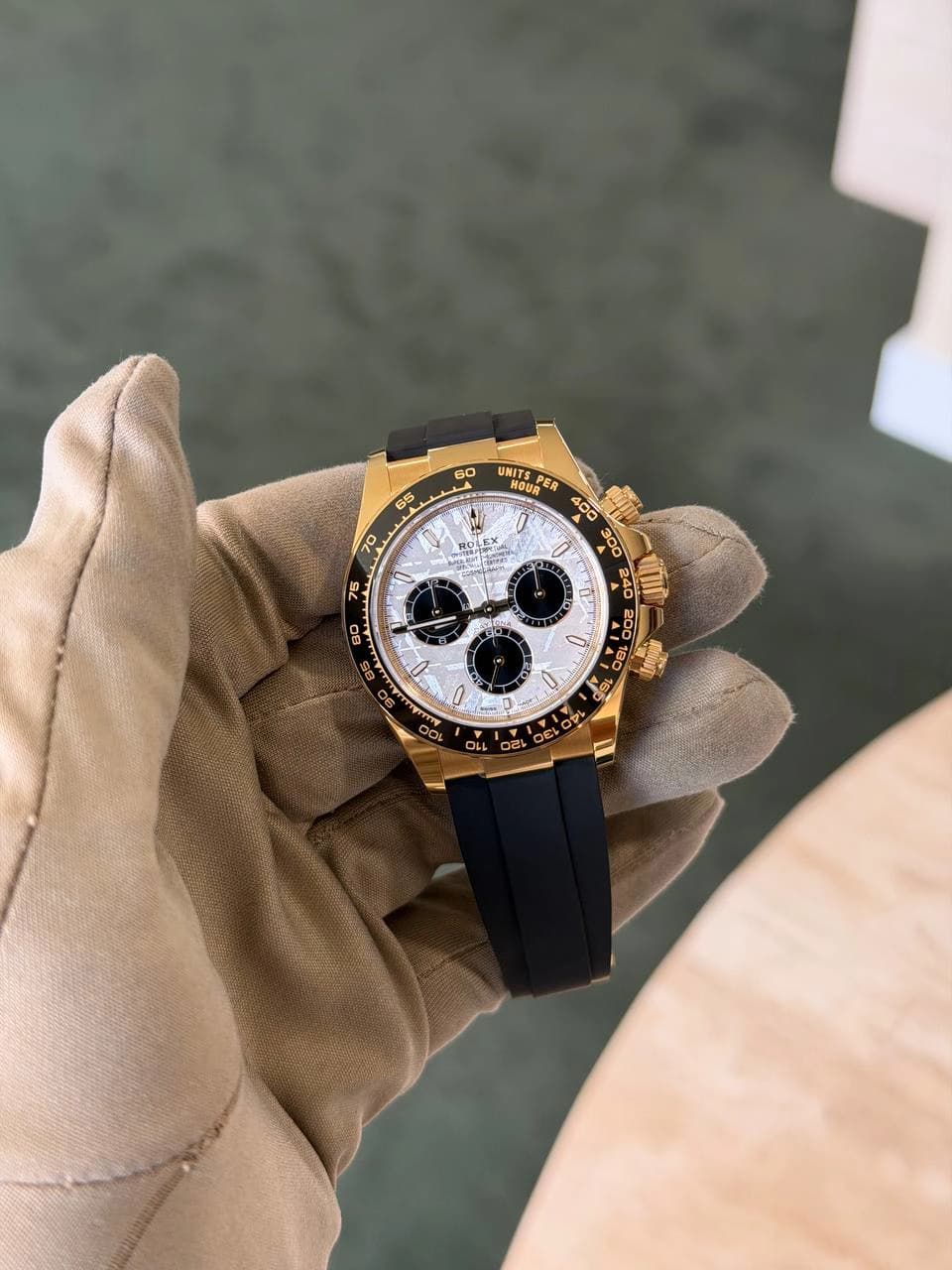 Rolex Daytona Yellow Gold Oysterflex "Meteorite Dial"