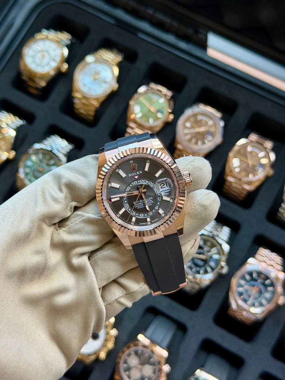 Rolex Sky-Dweller Oysterflex "Rhodium Dial"