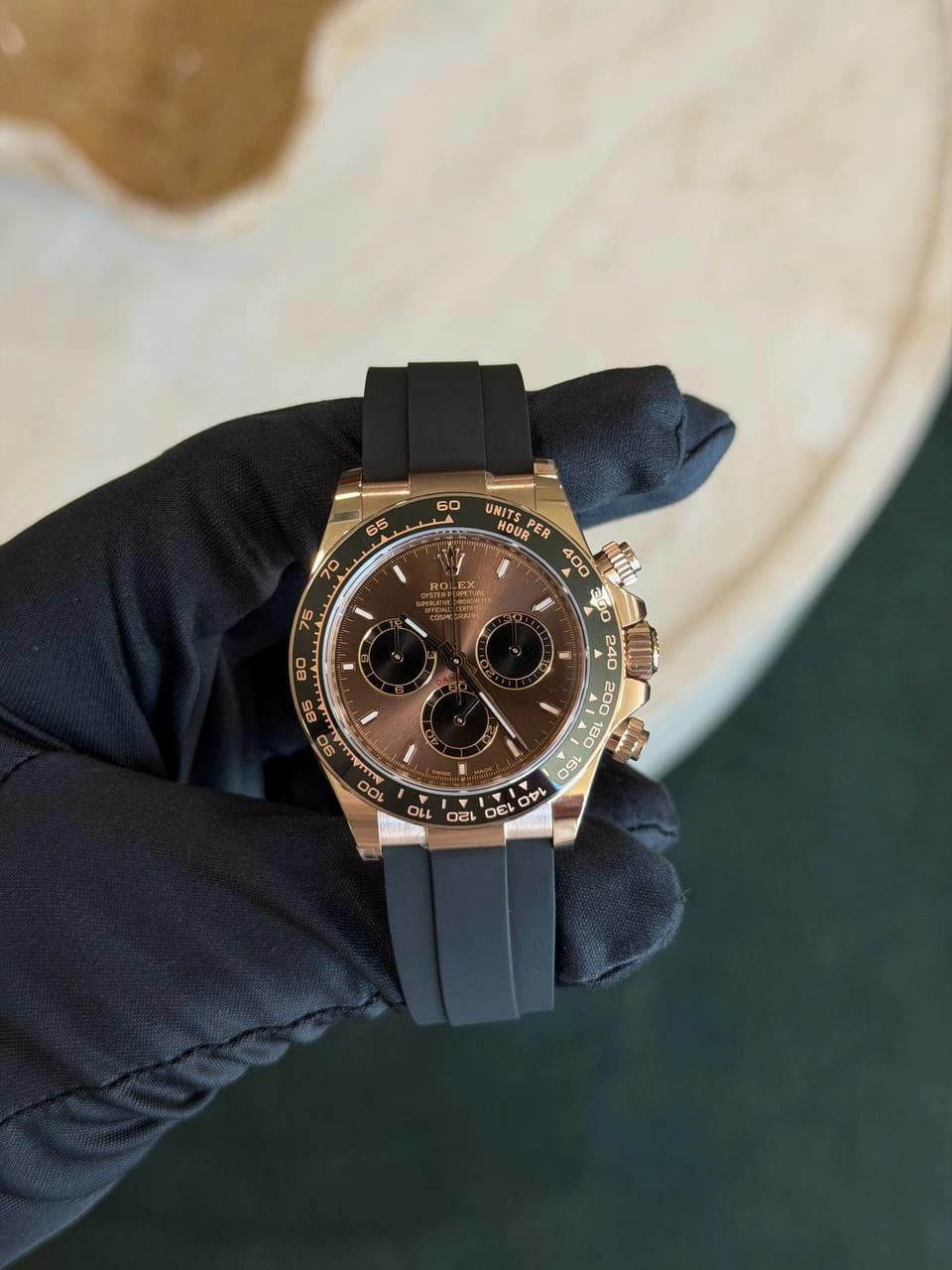 Rolex Rose Gold Daytona Oysterflex "Chocolate dial"