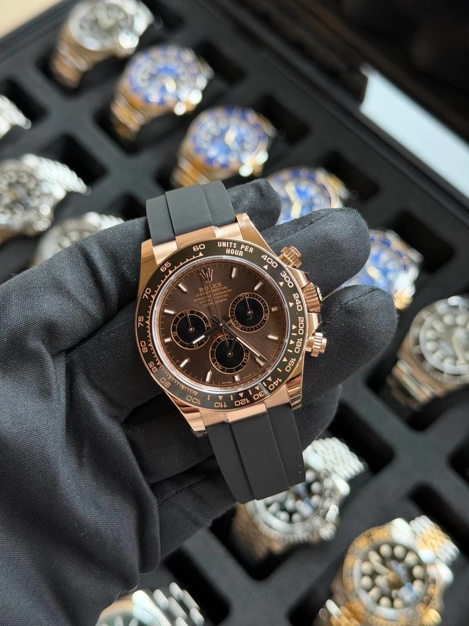 Rolex Rose Gold Daytona Oysterflex "Chocolate dial"