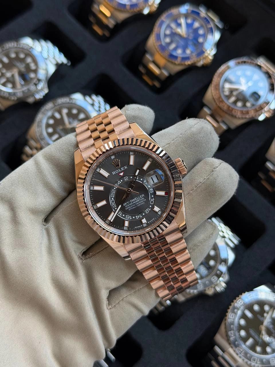 Rolex Rose Gold Sky-Dweller "Slate Jubilee"