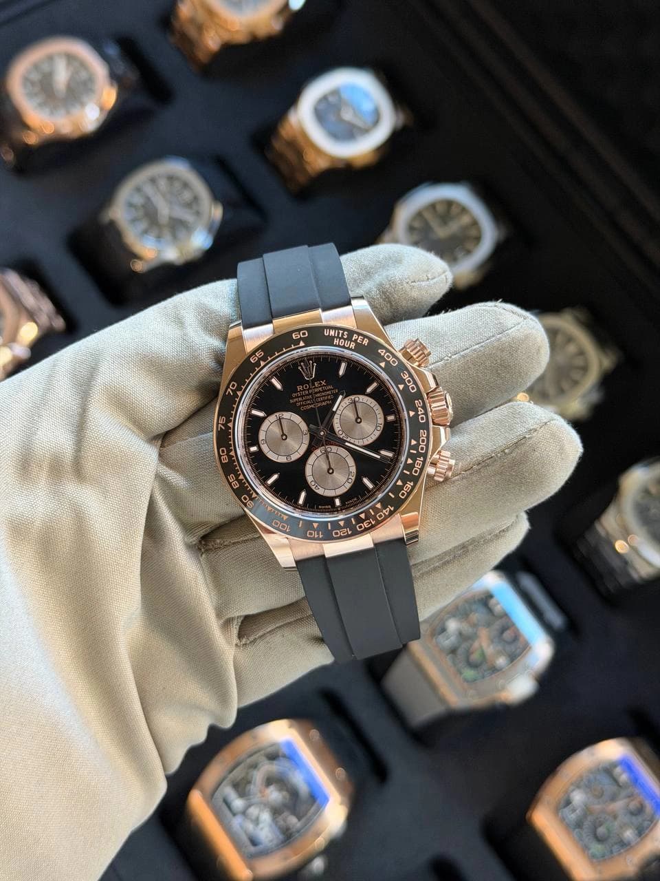 Rolex Rose Gold Daytona Oysterflex "Black dial"