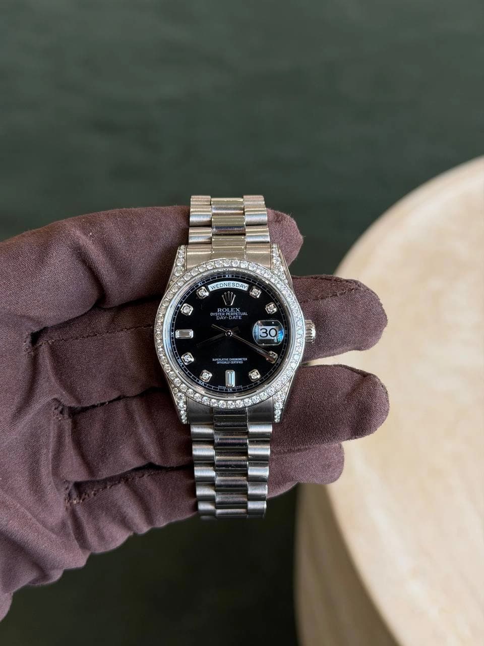 Rolex DayDate 118389 36mm Black Diamond
