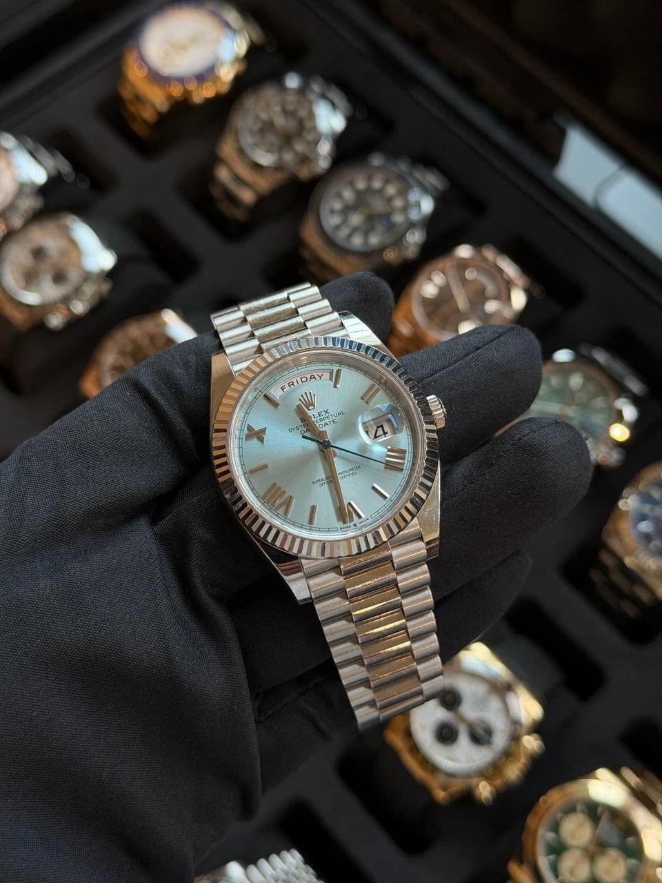 Rolex Day-Date 40 Platinum "Ice Blue"