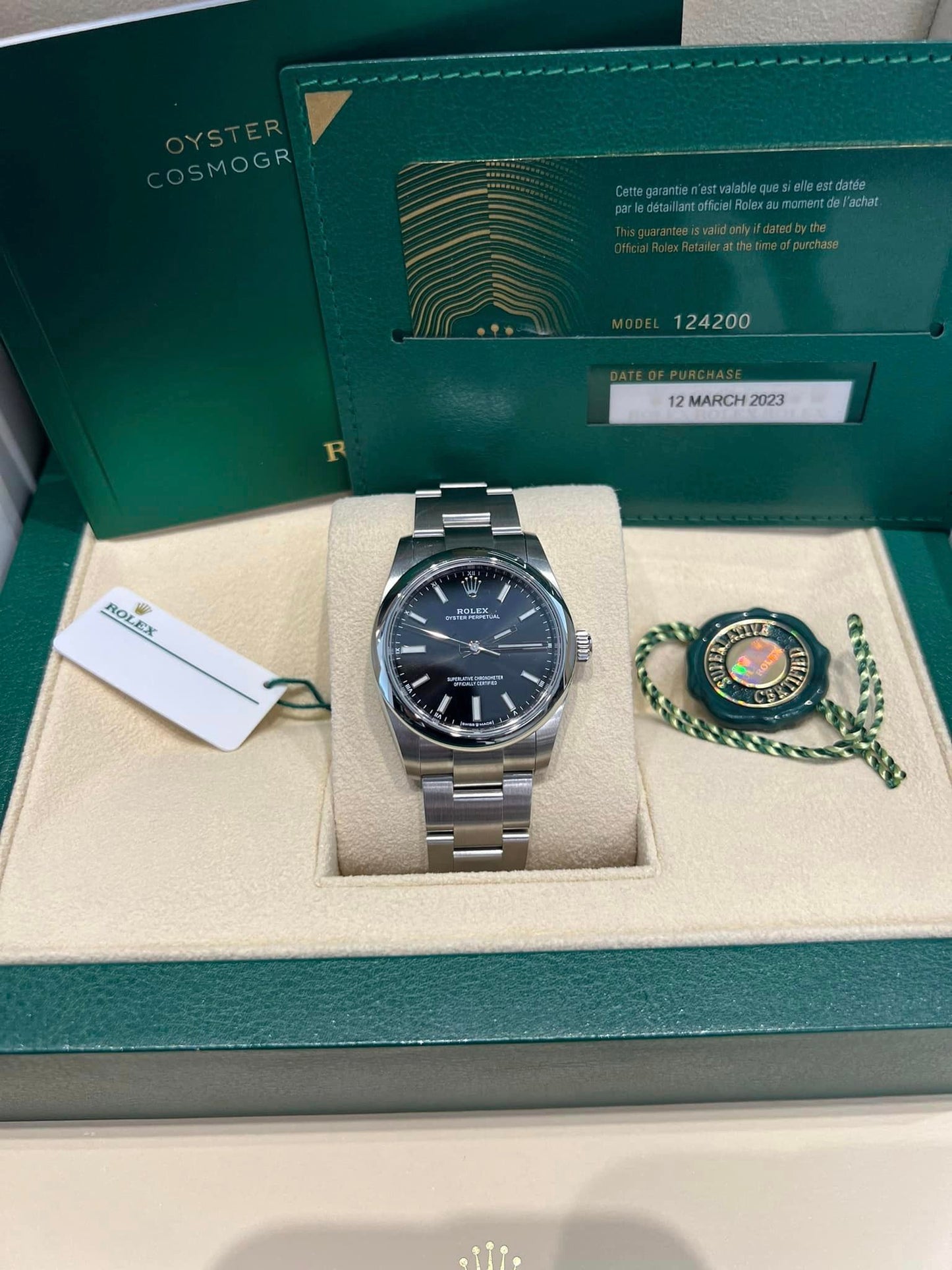 Rolex Oyster Perpetual 124200 Blue Dial Box + Papers OP34