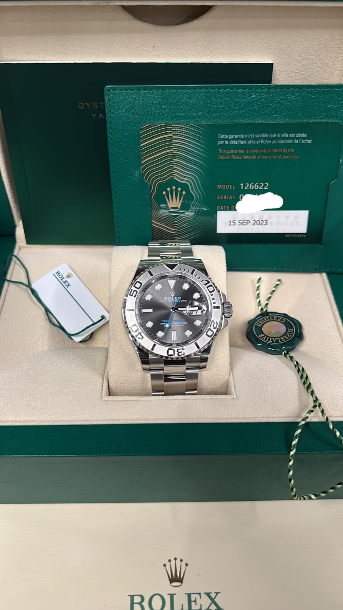 ROLEX Yacht-master 40 126622 Rhodium DIAL WITH  OYSTER BRACELET BOX + PAPERS