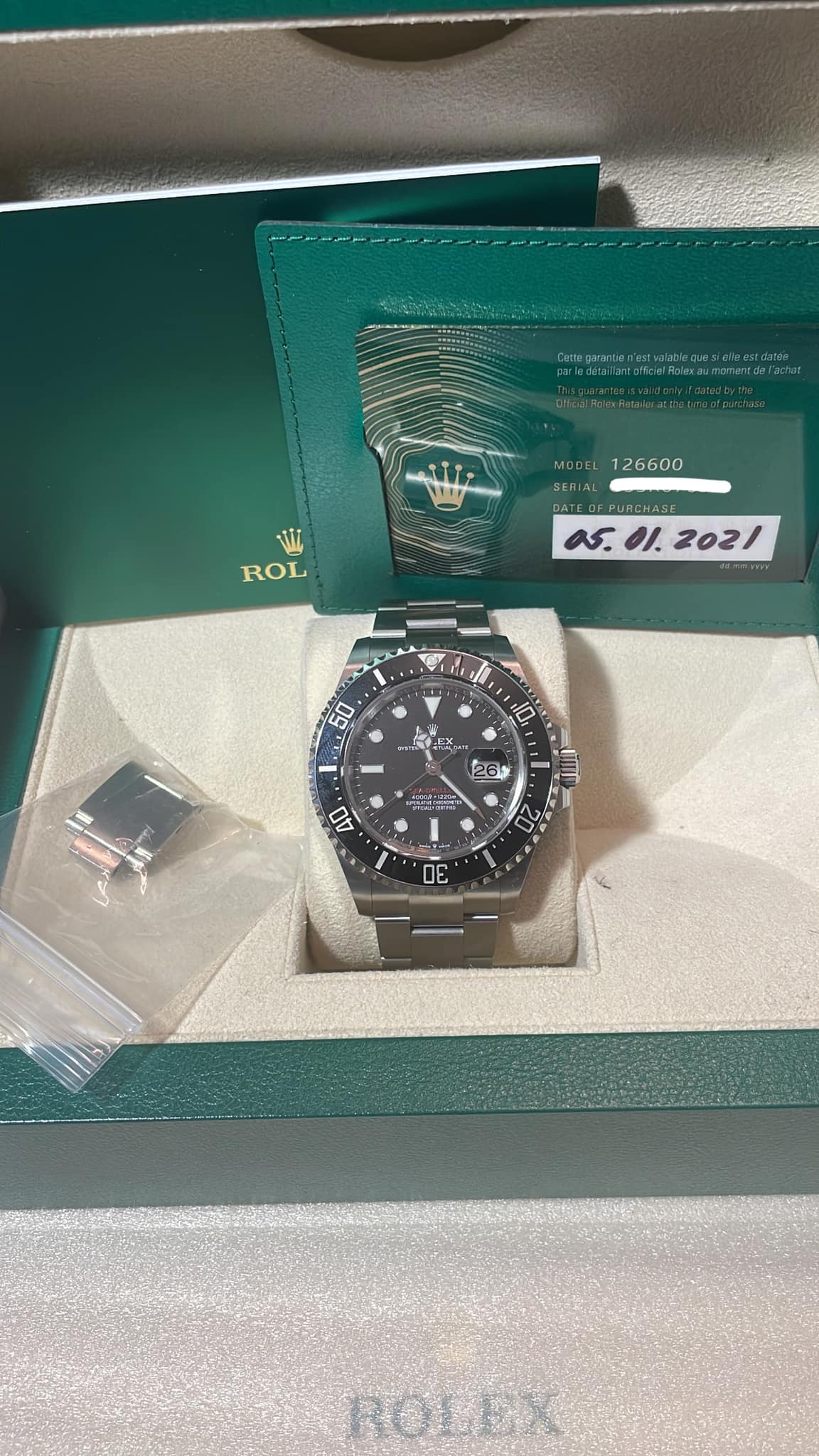 Rolex Sea Dweller 126600 Red Letter SD43 Box Papers Related