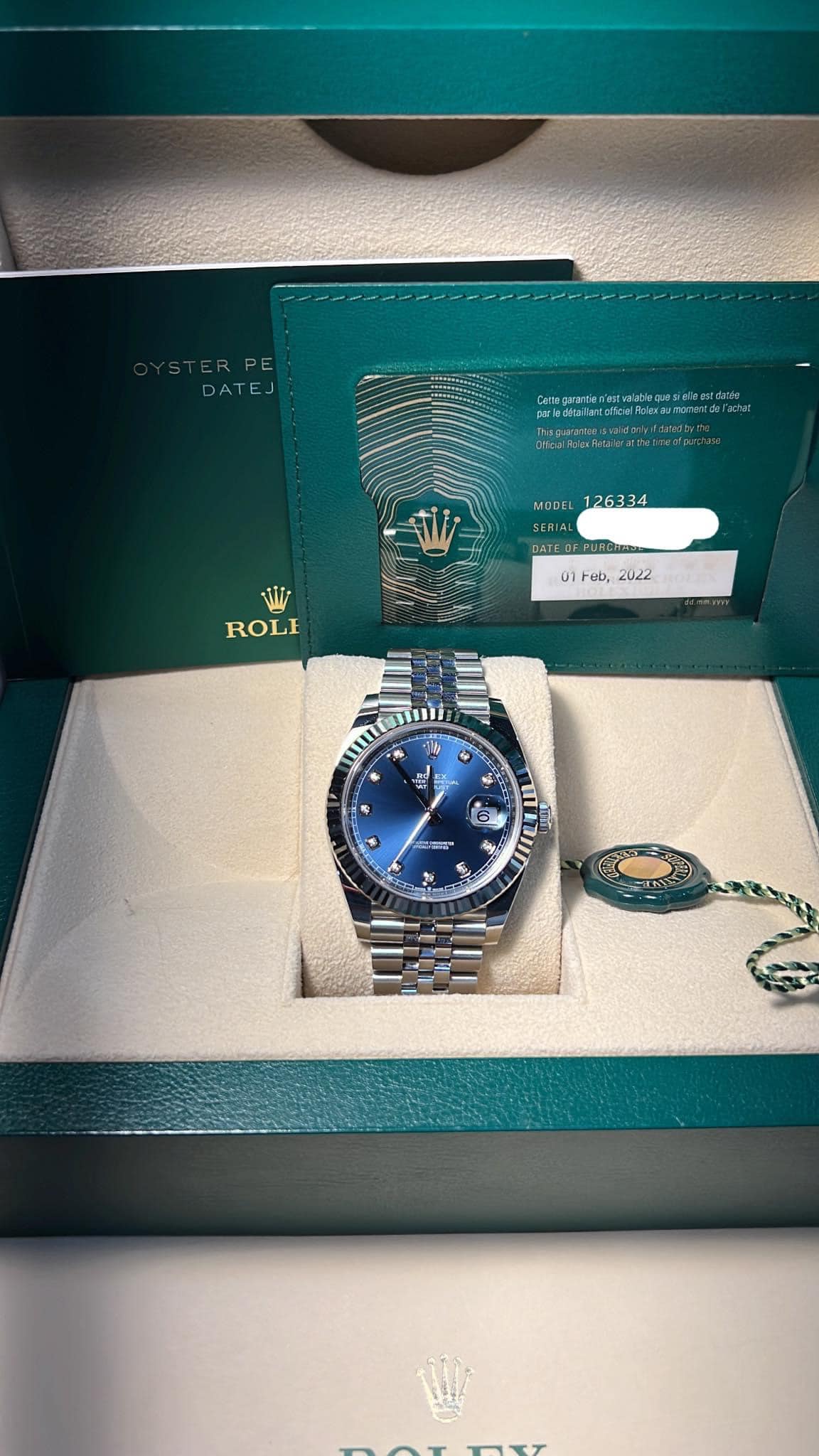 Datejust blue diamond dial hot sale