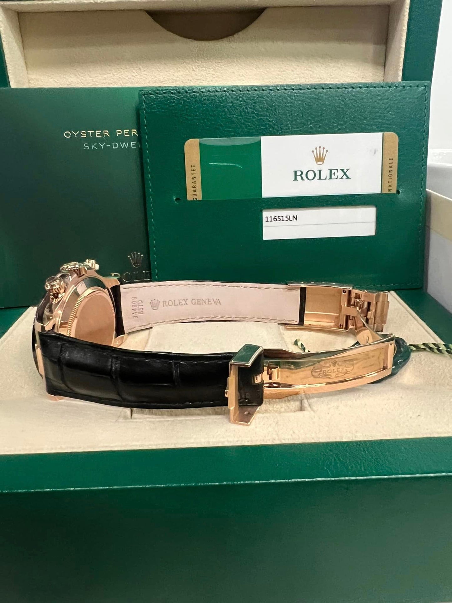 2016 Rose Gold Rolex Daytona Chocolate Dial Oysterflex Watch 116515 B+P Box/Papers