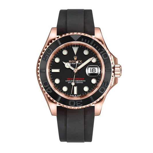 Rolex Rose Gold Yachtmaster 40 ref:126655 on Oysterflex Box/Papers
